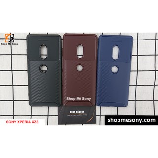 Xperia XZ3 - Ốp lưng dẻo vân carbon chống sốc cao cấp