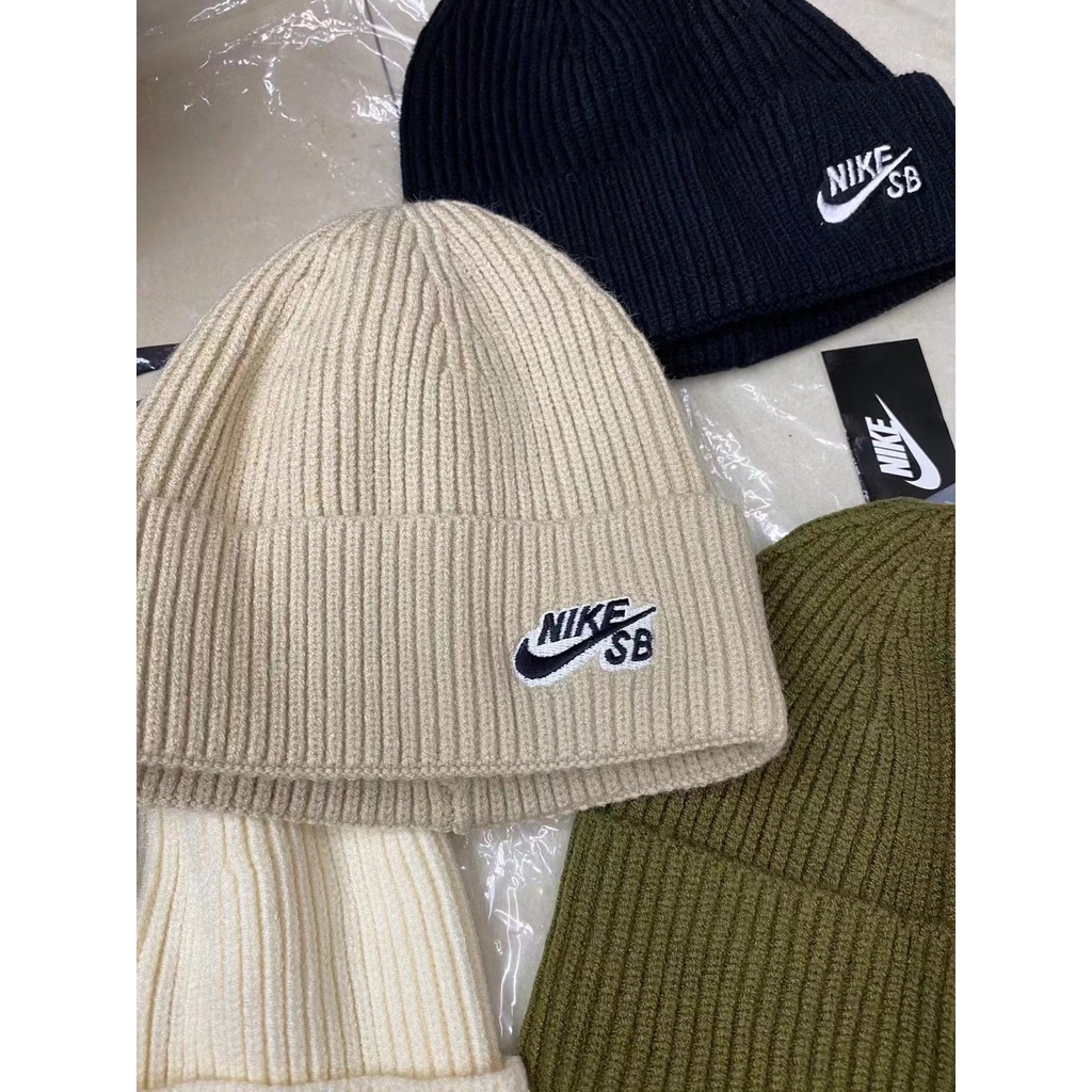 Yibo Wang Nón Beanie Nike Thời Trang Ấm Áp Cá Tính Cho Nam Nữ Kiểu Hàn Quốc