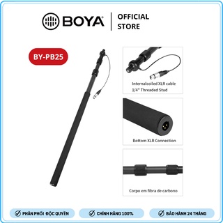 BOYA BY-PB25 - Hàng Chính Hãng - Boompole tích hợp cáp nối cổng XLR hỗ trợ thu âm/phỏng vấn