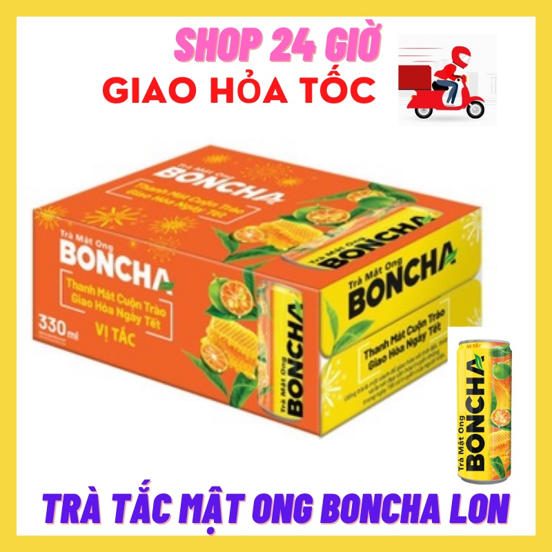 Trà Tắc Mật Lon Boncha 1 lốc 6 Lon