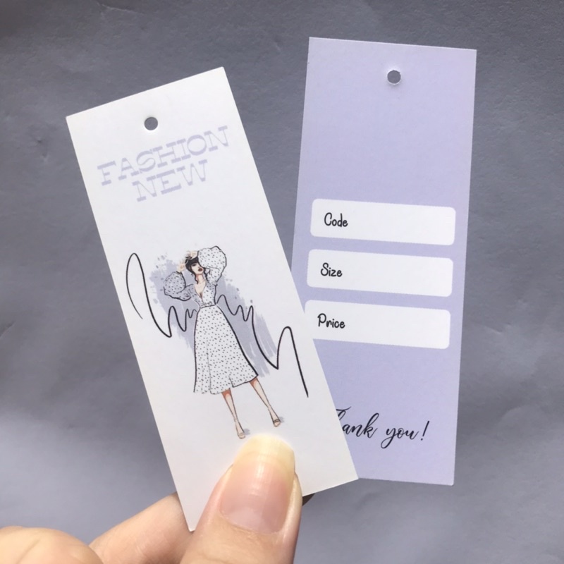NHÃN MÁC TAG QUẦN ÁO giúp nâng cao thương hiệu quần áo - Giấy bìa cứng cán màng sang trọng 100 cái mẫu 03
