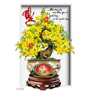 TRANH DÁN TƯỜNG 3D MẪU CÂY BON SAI, CÂY TÙNG, CÂY MAI, HOA ĐÀO