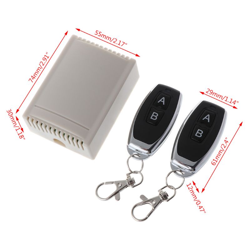 Bộ 2 Remote Điều Khiển Không Dây DC12V-24V Hai Phím Cho Rèm Cửa Ga Ra Vào 315 / 433Mh