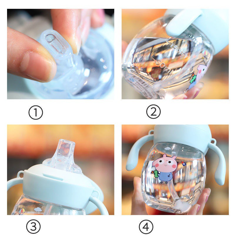 Bình Uống Nước Có Ống Hút Chống Tràn Cho Bé