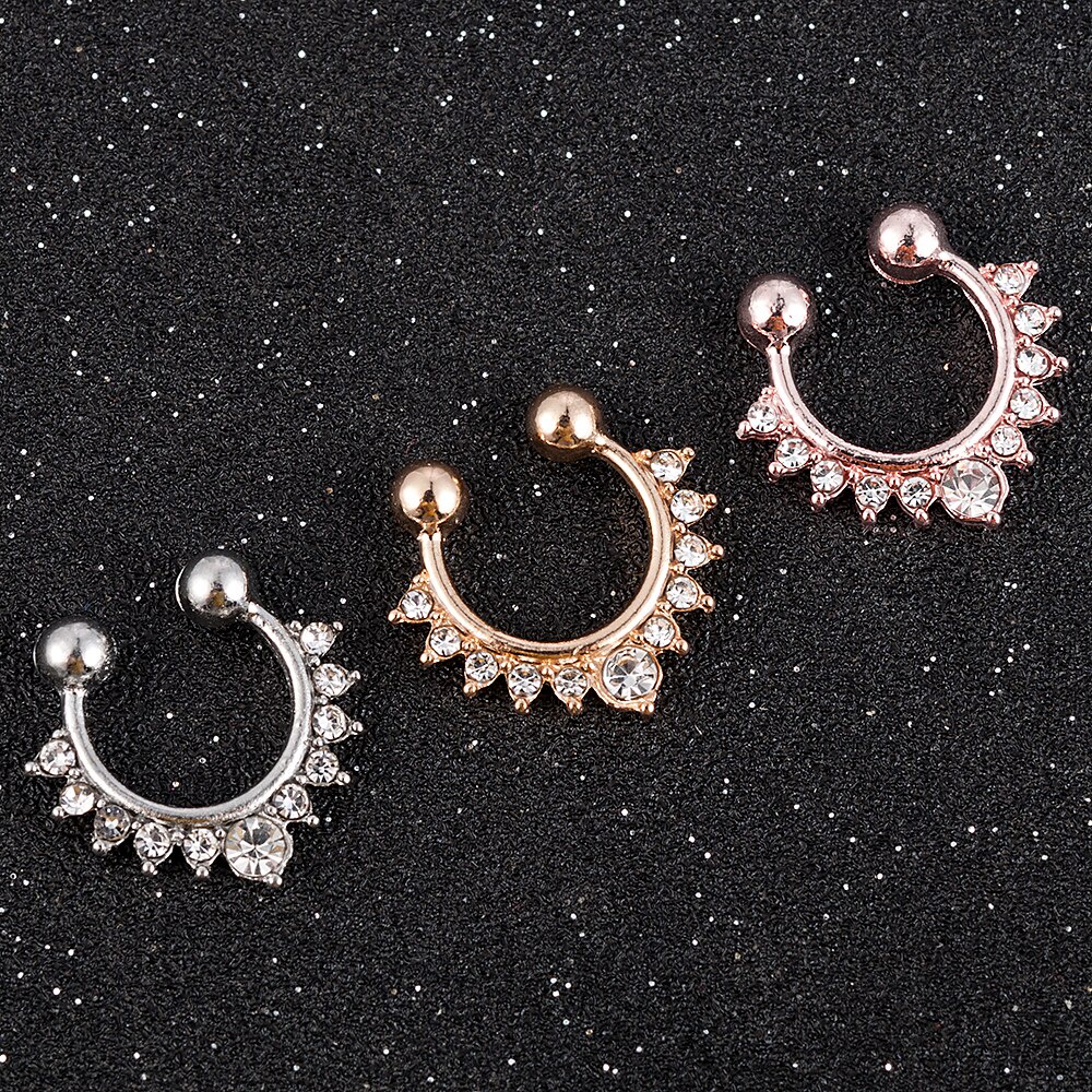 1 Khuyên Mũi Bằng Hợp Kim 3 Màu Không Xỏ Lỗ