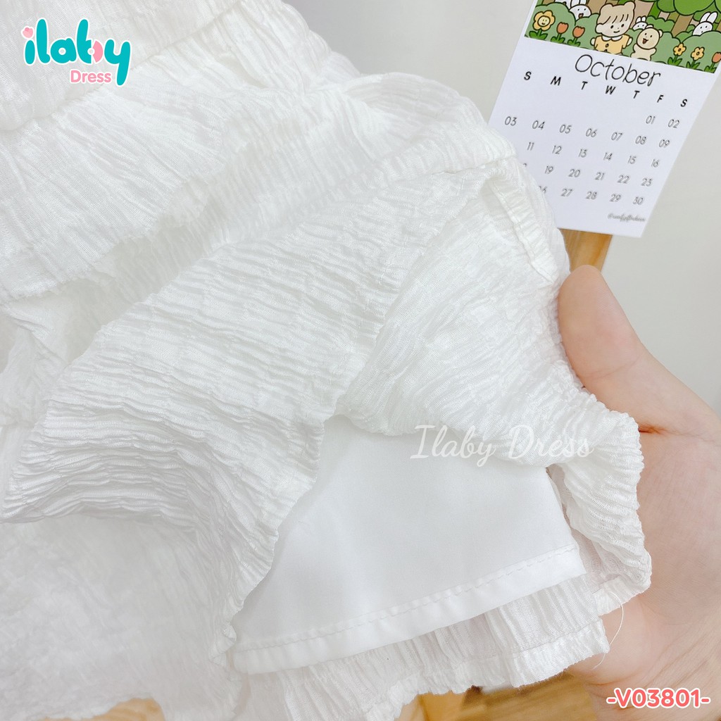 Váy cho bé gái ILABY 2 dây chun chất thô xốp cao cấp mềm mịn cho mùa hè mát mẻ [V03801]