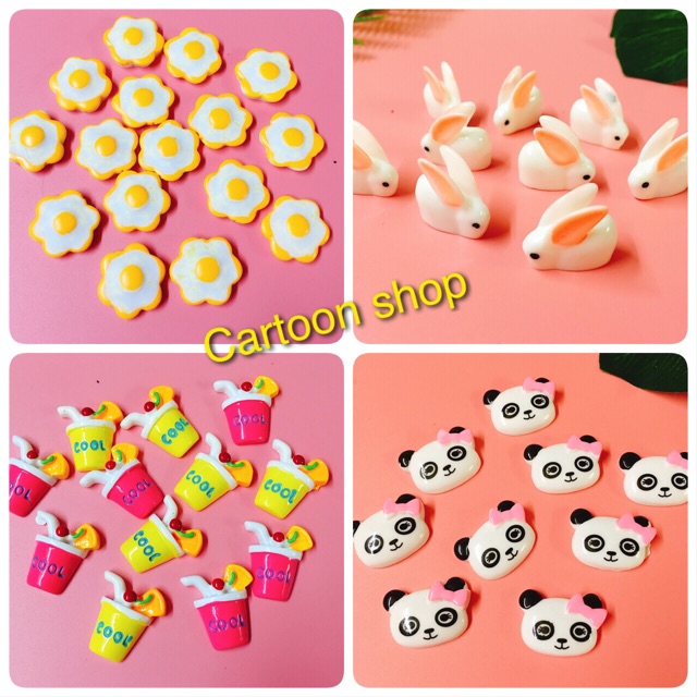 Set 10 charm trang trí slime không trùng mẫu