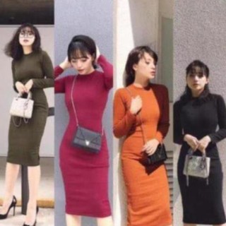 Hsvn váy len gân body siêu tôn dáng hgntd