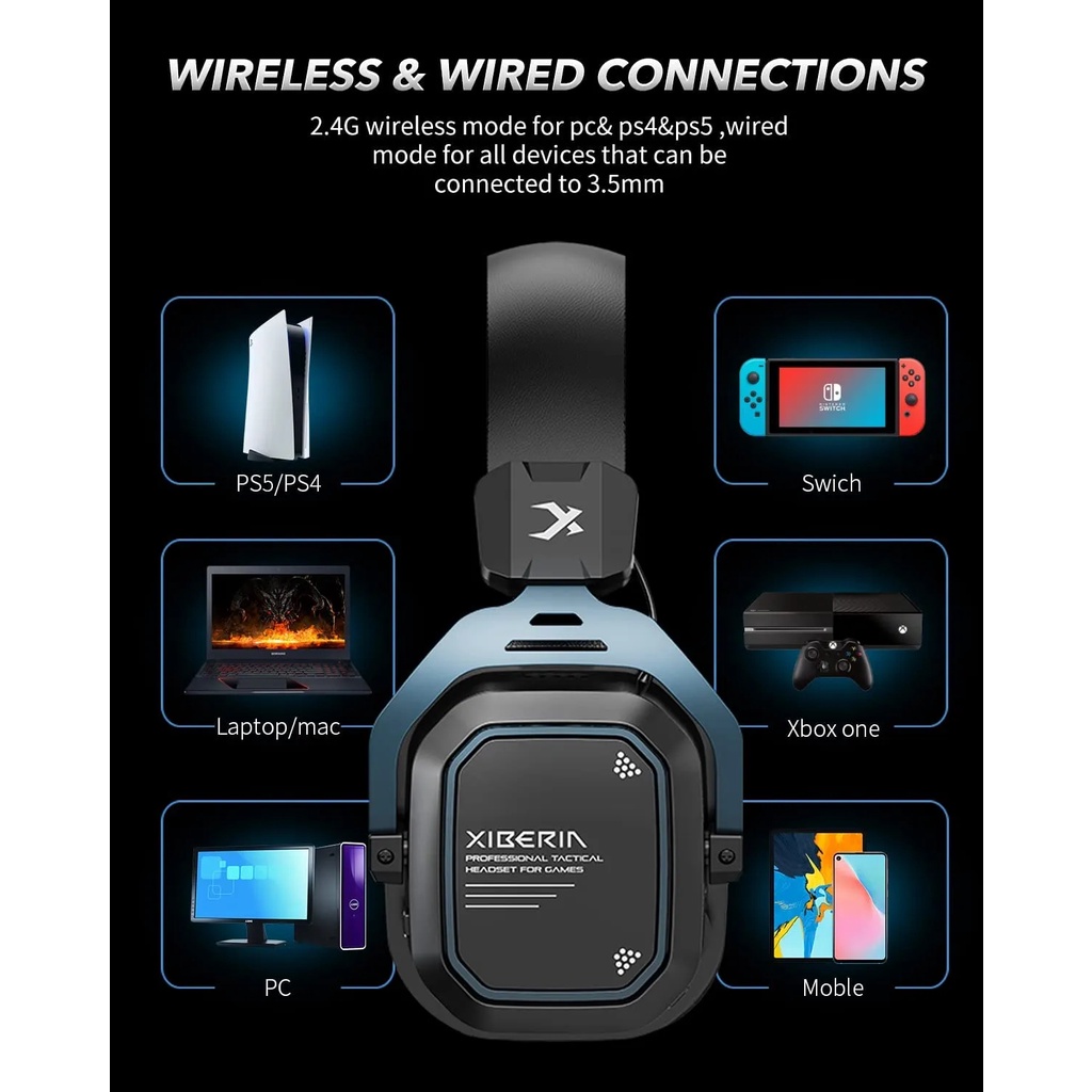 Tai nghe PC gaming không dây XIBERIA S11G Wireless 5.8G - BH 12 Tháng