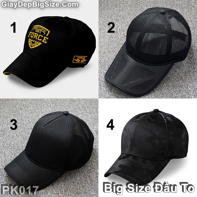 Mũ lưỡi trai, nón kết big size cỡ lớn cho nam đầu to (chu vi 59-64cm)