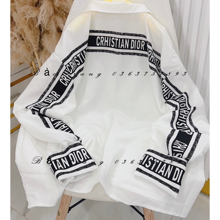 Áo Sơ Mi Sọc Chạy Chữ - Áo Sơ Mi Dài Tay Form Rộng Ulzzang