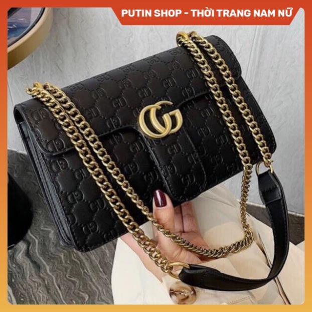 Túi đeo chéo hàng quảng châu in vân chìm,Túi xách đeo vai đen đỏ rượu xanh lam phong cách thời trang dự tiệc