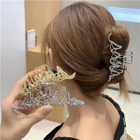 Kẹp Tóc Kim Loại Dạng Lỏng Đính Kim Cương 2022