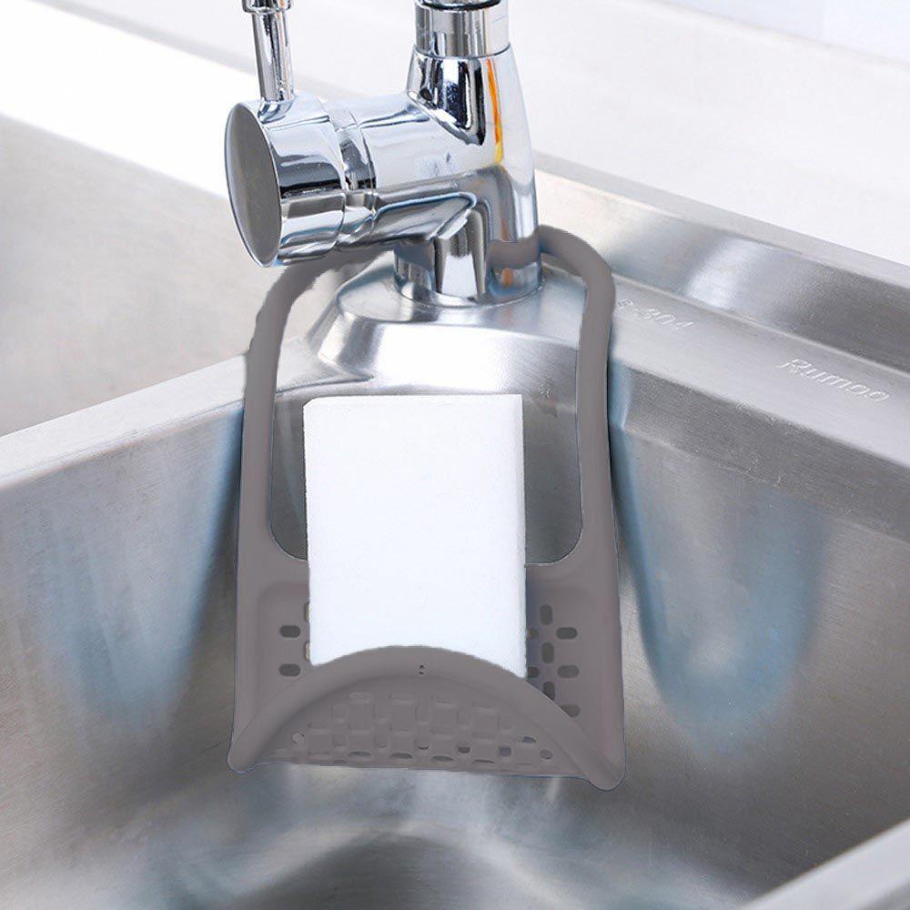 Giá Đỡ Xà Phòng Mút Rửa Chén Một Mặt Bằng Silicone Có Thể Gập Lại Tiện Lợi Dành Cho Bồn Rửa Nhà Bếp