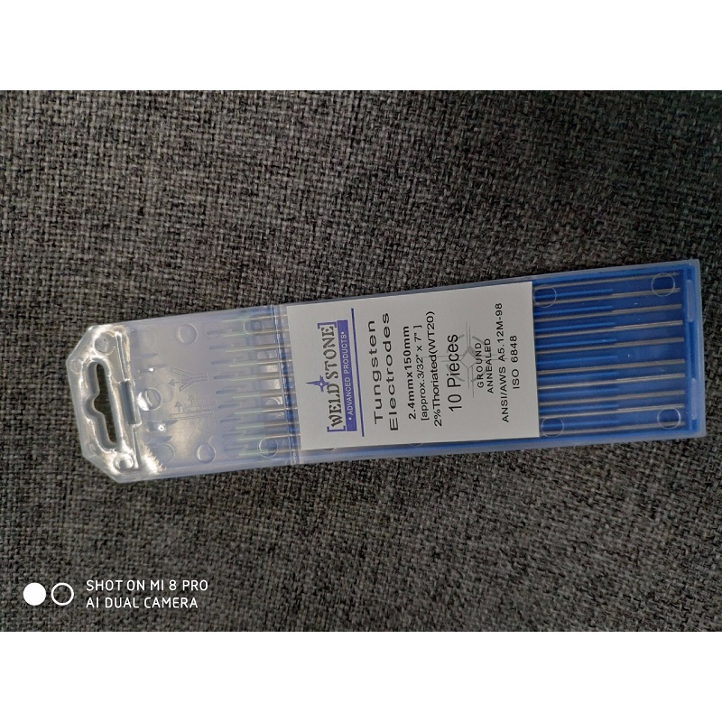 1 hộp kim hàn tig nhôm đầu xanh 2.4*175 Weldstone Que hàn tig nhôm 2.4