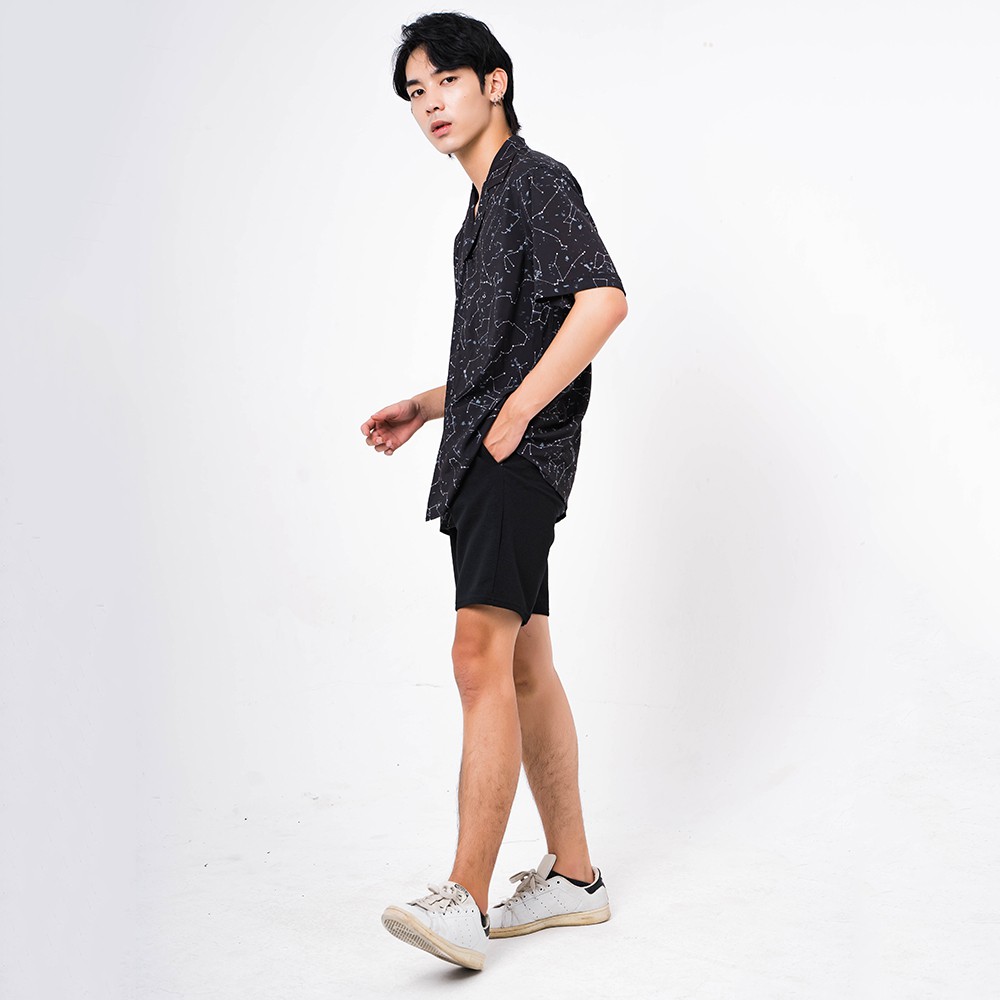 Xả Áo sơ mi nam họa tiết CHÒM SAO, chất liệu vải lanh lụa thoáng mát, không nhăn, phom Regular -  ADORIS SM066