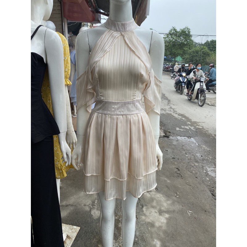 [ MÃ DATAS20K3DT GIẢM 20% ĐƠN 500K ] Jumpsuit tơ dáng xòe khoét vai