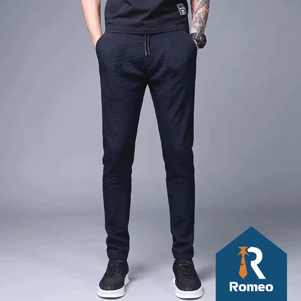 Quần đũi, quần thể thao nam co giãn 4 chiều kiểu thun trơn bó ống Hàn Quốc, Slimfit, ống dài mùa hè thu