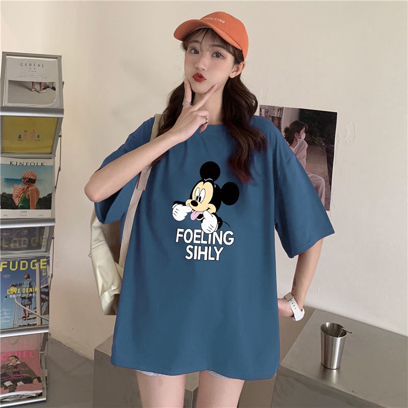 HIIXIIVI Áo thun 100% cotton tay ngắn dáng rộng thời phong cách Hàn Quốc trang mùa hè 2021 dành cho nữ