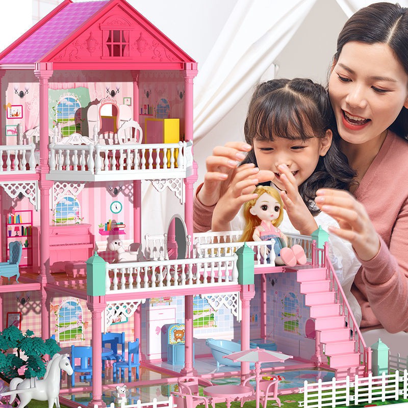 Bộ Đồ Chơi Ngôi Nhà Búp Bê Barbie Xinh Xắn Cho Bé Gái