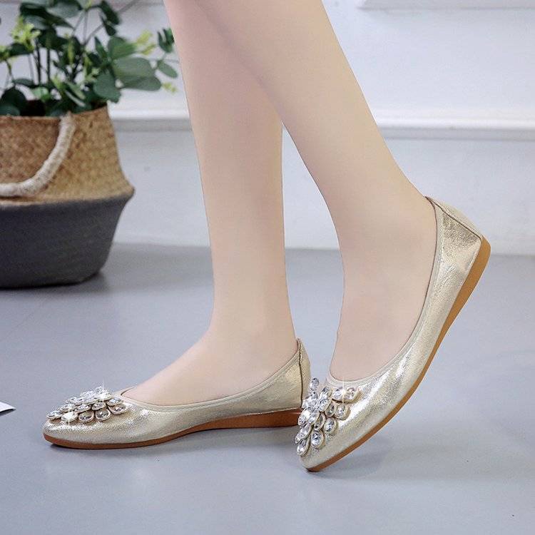 Giày Búp Bê Mũi Tròn Đế Mềm Size Lớn Dành Cho Phụ Nữ Mang Thai