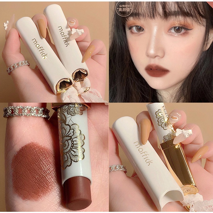 Son Maffick siêu lì với vỏ màu trắng kiểu mới xinh xắn cao cấp 2021