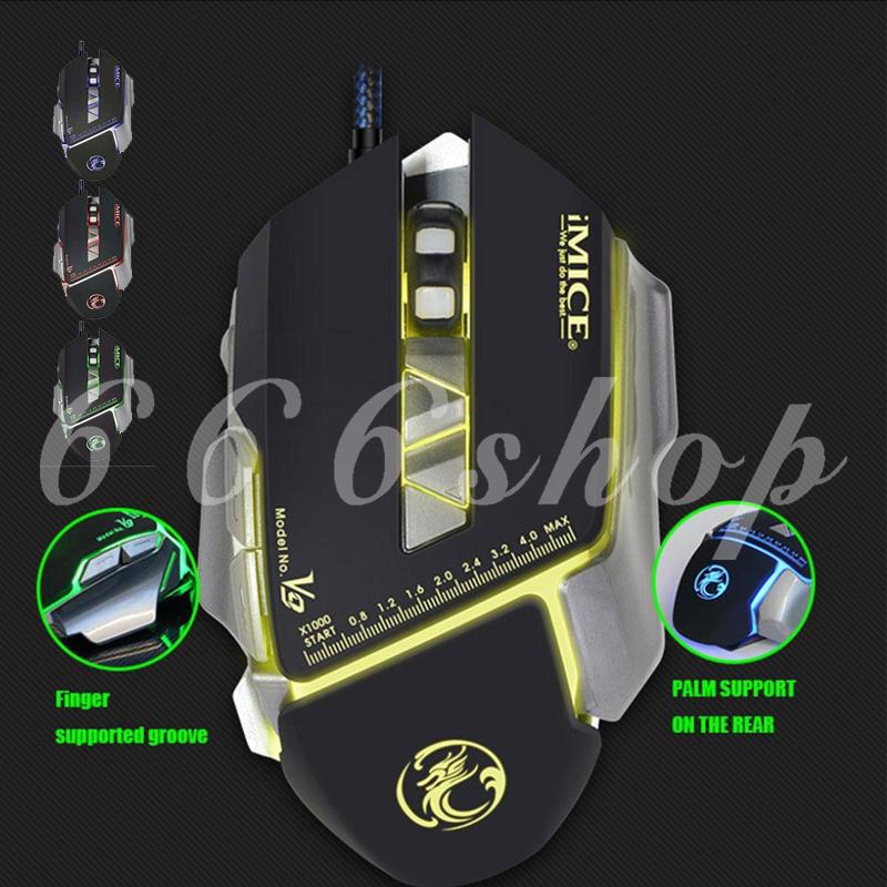 Chuột quang Gaming có dây đèn LED 7 nút 2400DPI | BigBuy360 - bigbuy360.vn