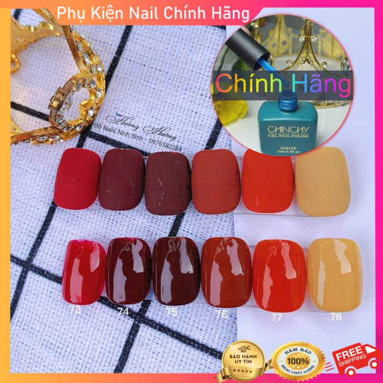 [Bán lẻ] Set sơn gel, sơn chinchy cao cấp màu đỏ đô, tươi, vàng nhạt hót 2021 (màu từ 73-78)