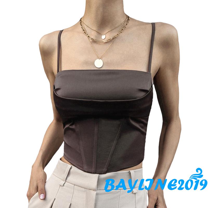 Áo Tank Top Hai Dây Cổ Vuông Viền Độc Đáo Phong Cách Đường Phố Cho Nữ