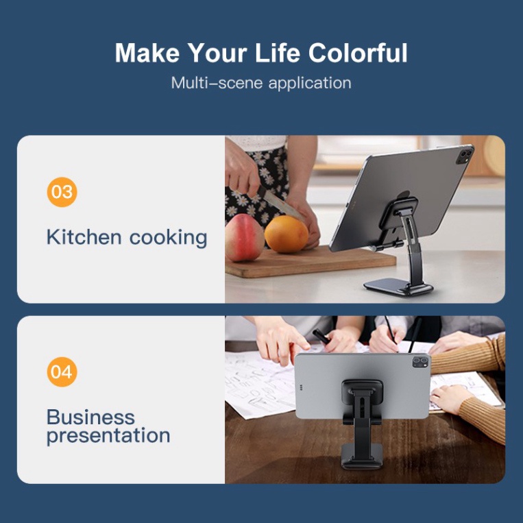Giá đỡ điện thoại để bàn thông minh gấp gọn - Kệ đỡ ipad, máy tính bảng đa nặng tiện dụng