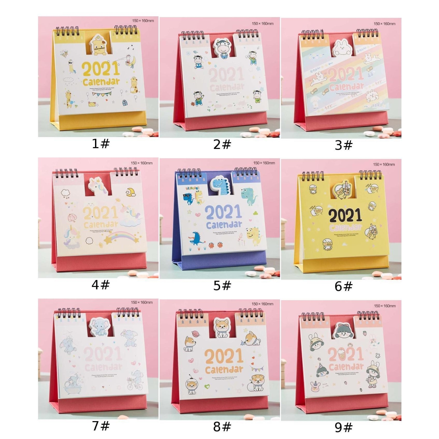 Lịch Để Bàn Năm Mới 2021 Hình Hoạt Hình Dễ Thương