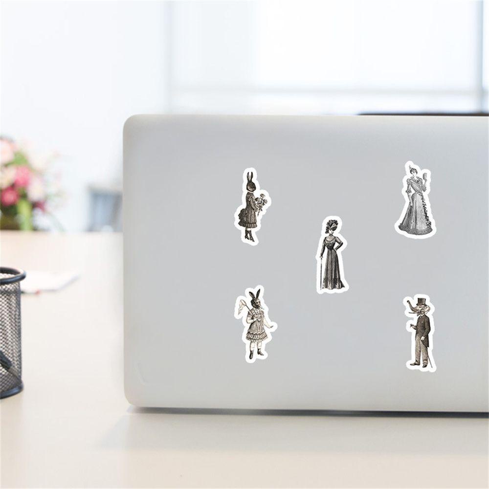 Miếng Dán Trang Trí Xe Hơi / Ván Trượt / Guitar / Laptop Họa Tiết Nhân Vật Châu Âu Cổ Điển Chống