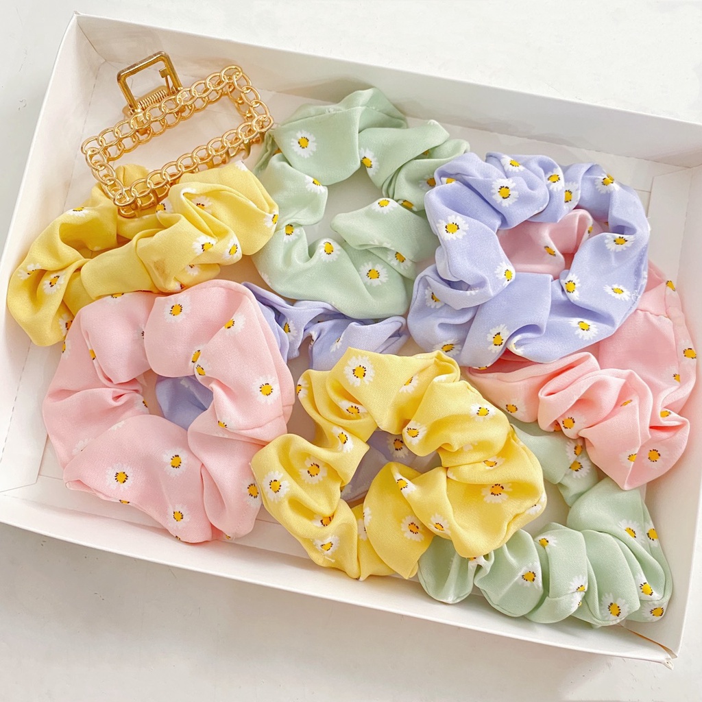 Cột tóc vải VM STYLE scrunchies nhiều họa tiết, dây buộc tóc ulzzang dễ thương phụ kiện thời trang nữ