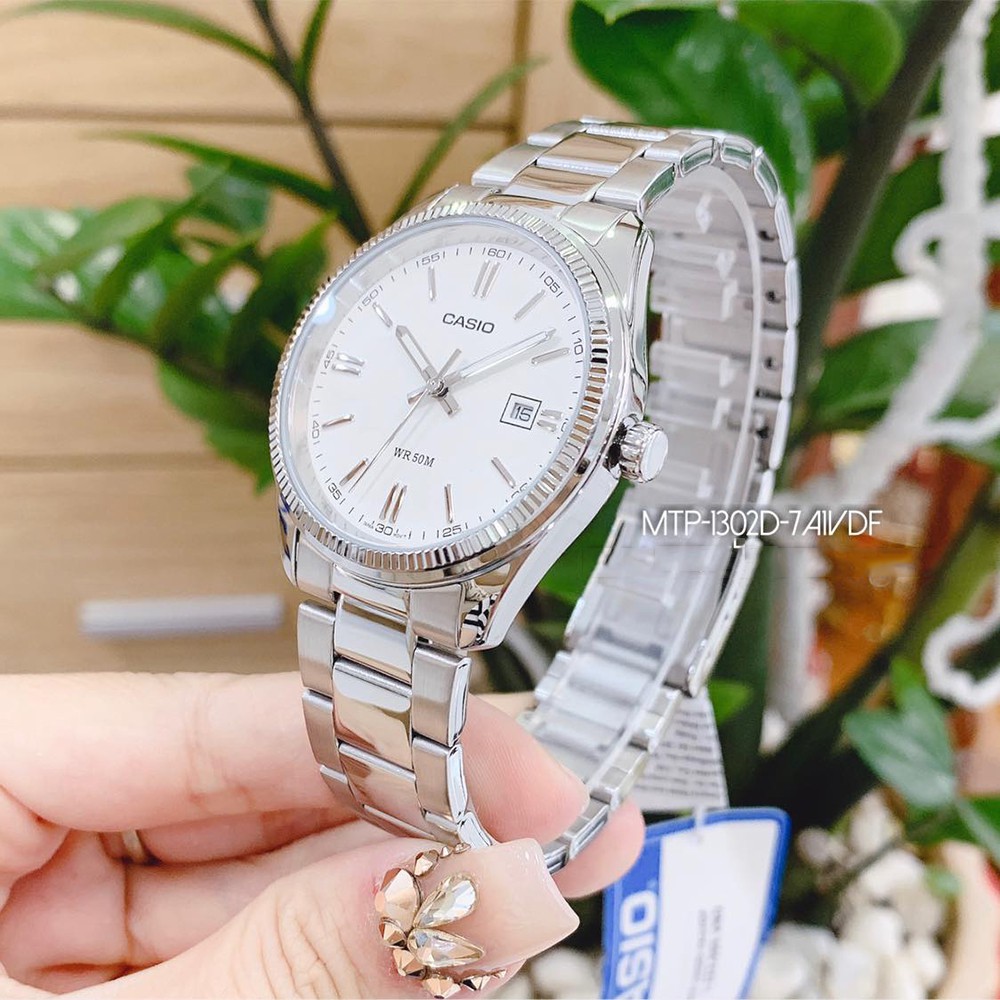 [STANDARD] Đồng hồ nam Casio MTP-1302D-7A1VDF Dây kim loại mạ ion bạc - Mặt kim trắn