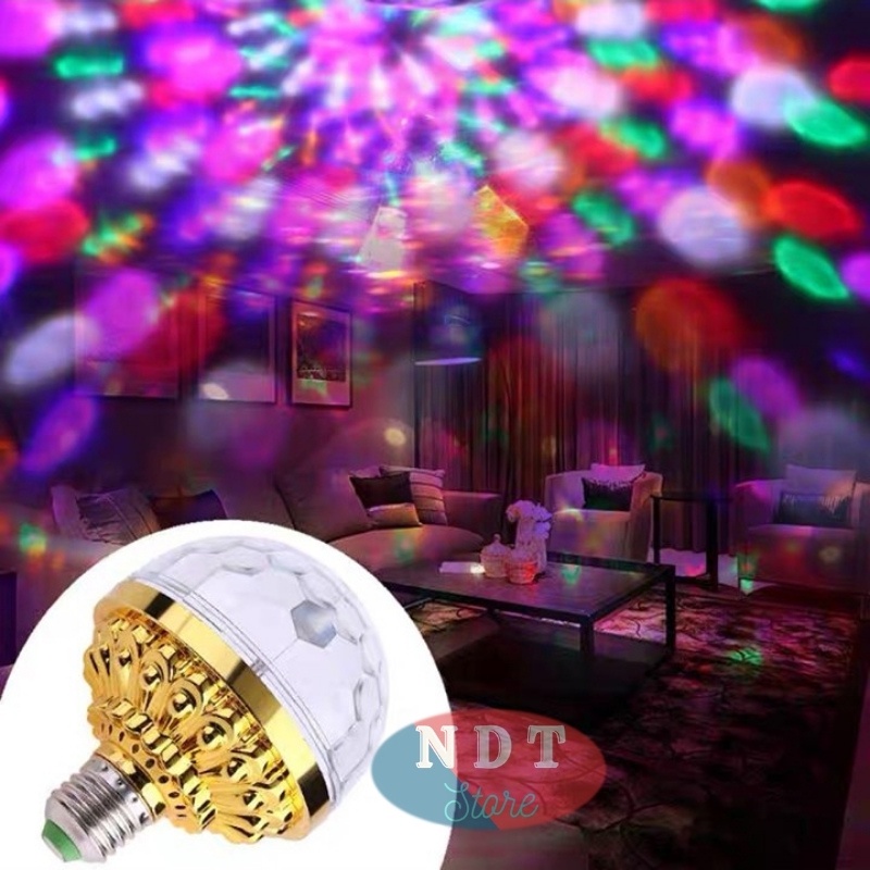 Đèn Led Xoay 7 Màu Đèn Led Quán Bar Tự Xoay  Nhiều Hiệu Ứng Tia Chớp Nhấp Nháy Theo Tiếng Nhạc Đổi Màu An Toàn