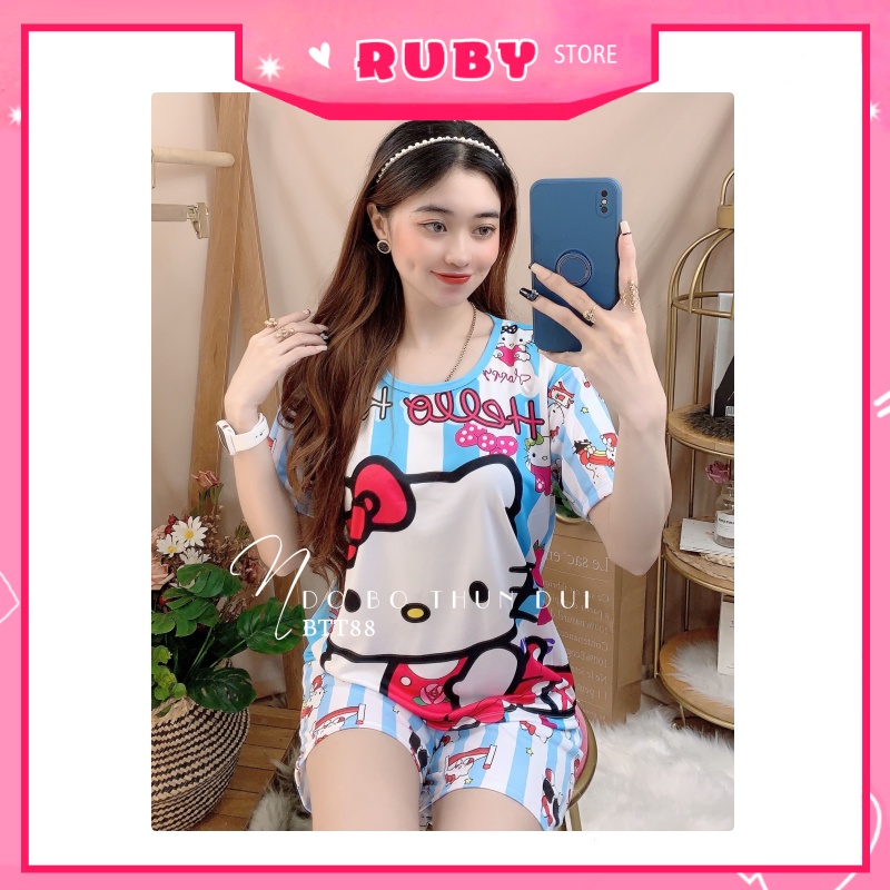 Đồ bộ nữ mặc nhà Free Size ❤️ Set bộ hoạt hình dễ thương chất thun mềm mịn mát ❤️ Rubystorevn
