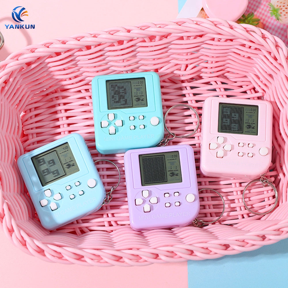 Máy Chơi Game Xếp Hình Mini Bỏ Túi Có Móc Khóa Kiểu Hoạt Hình Hoài Niệm