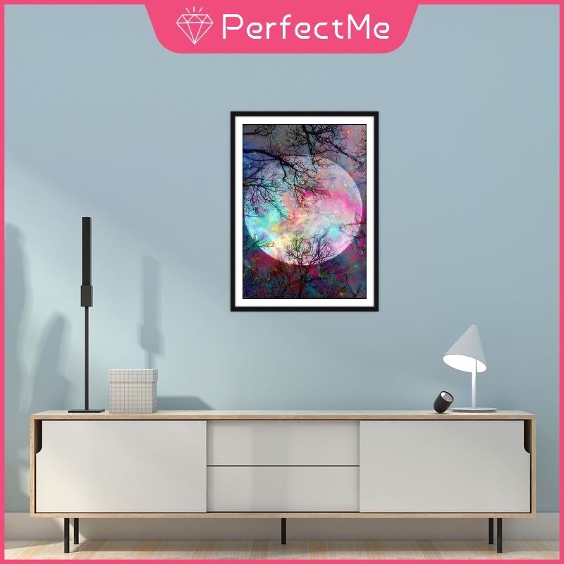 Tranh Đính Đá 5D Tự Làm Hình Mặt Trăng Kích Thước 30X40Cm