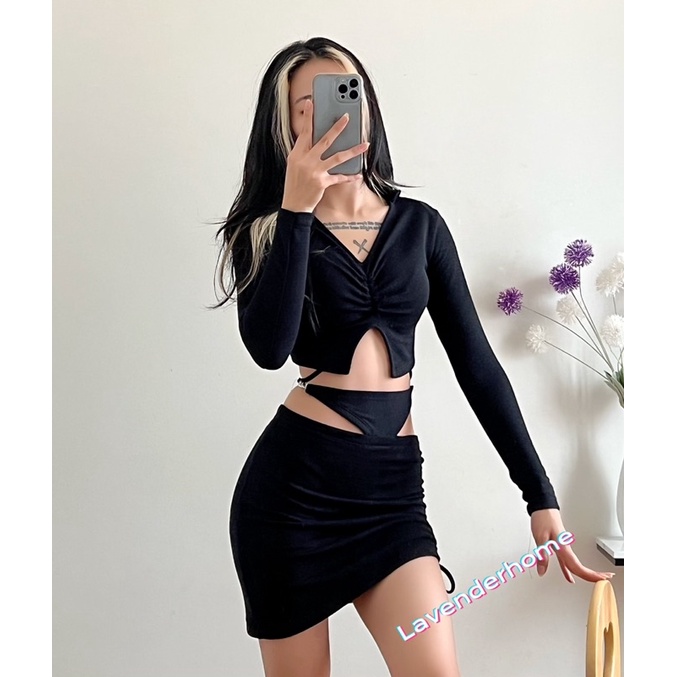 Set Đầm Body Xích Eo Cá Tính (Hình tự chụp) SetXEO