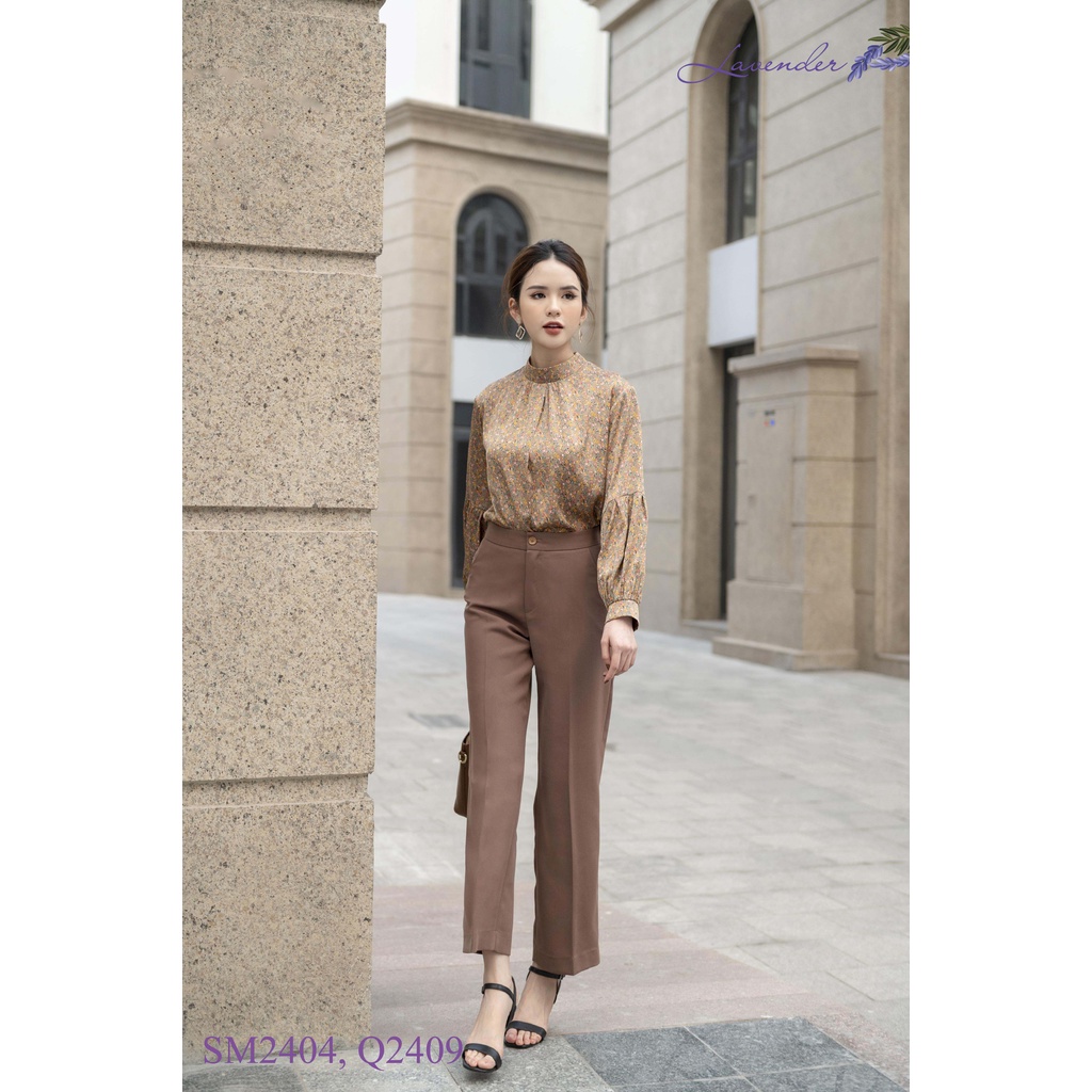 Quần âu nữ LAVENDER FASHION đen ống suông basic chất đẹp không nhăn không xù Q1347
