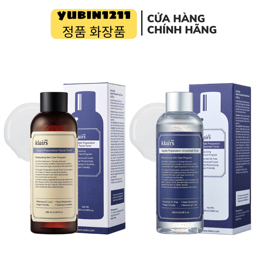 Nước Hoa Hồng Klairs Supple Preparation Toner 180ml