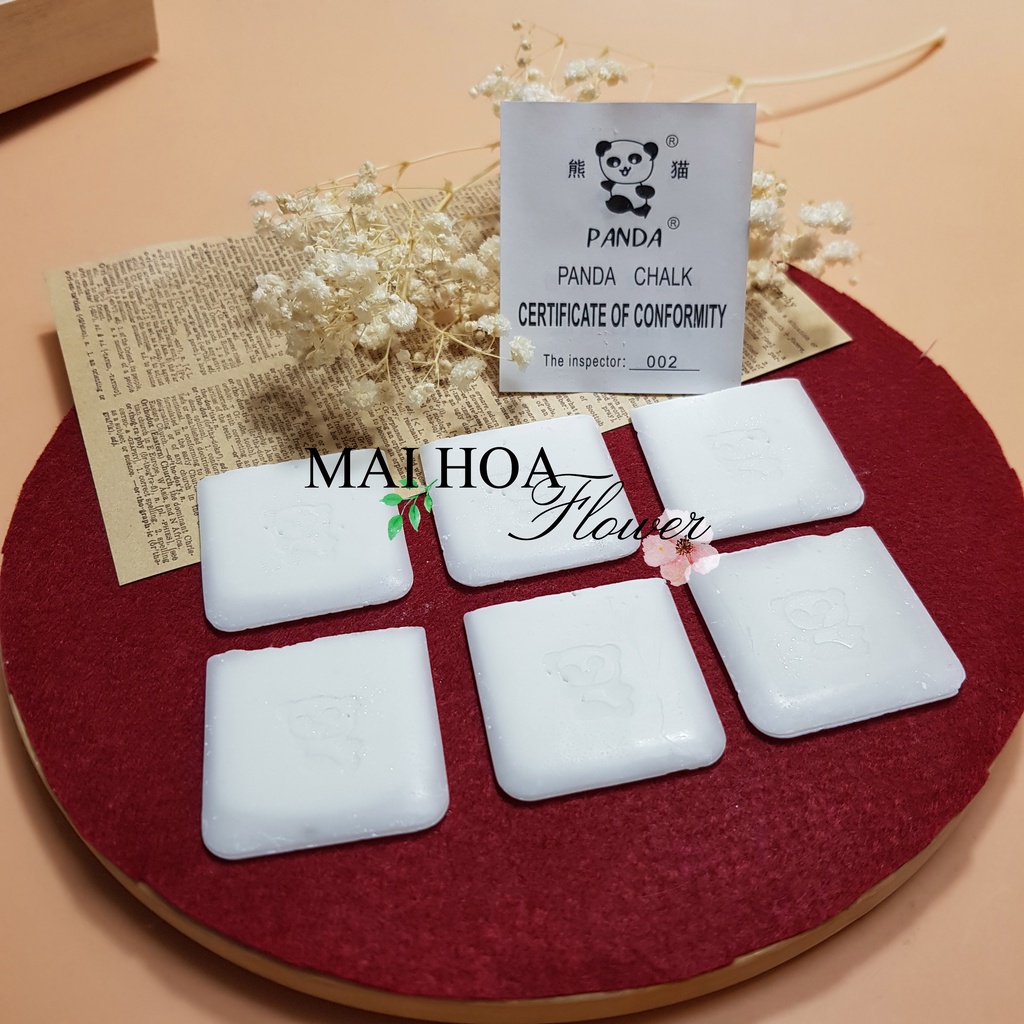 Hộp 40 viên Phấn chuyên dụng dùng trong cắt may, phấn vẽ trên vải, phấn nến gấu Panda loại chuẩn, tự bay khi gặp nhiệt
