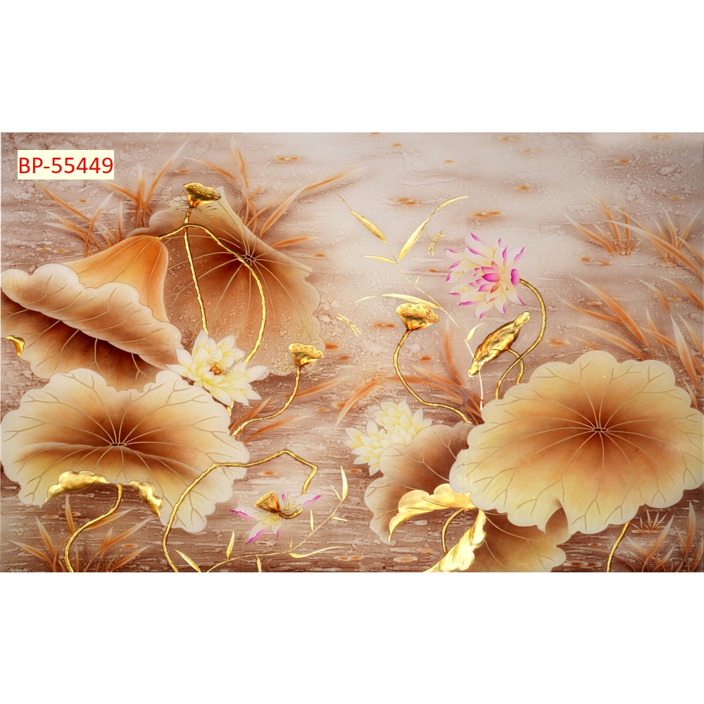 Tranh phong thủy cá chép cá koi hoa sen tặng kèm phụ kiện