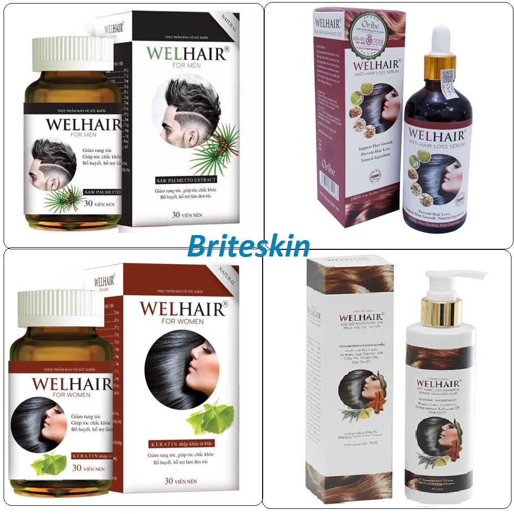 Viên Uống Và Serum Ngăn Rụng, Nuôi Dưỡng Tóc Cho Nam Nữ Welhair for Women, Men 30 viên - 100ml | BigBuy360 - bigbuy360.vn