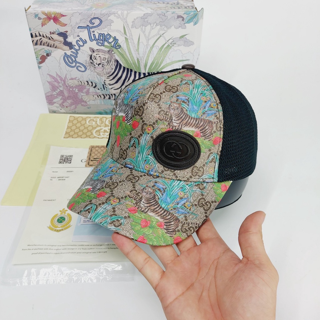 Nón kết gc , Mũ lưỡi trai Gc hổ lúa quai nâu full box cực đẹp