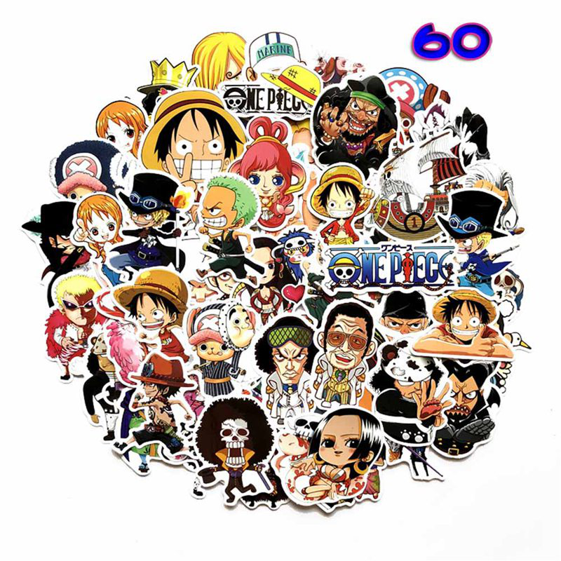 Miếng dán trang trí Laptop/xe đạp hình Luffy One Piece bằng Pvc chống thấm nước