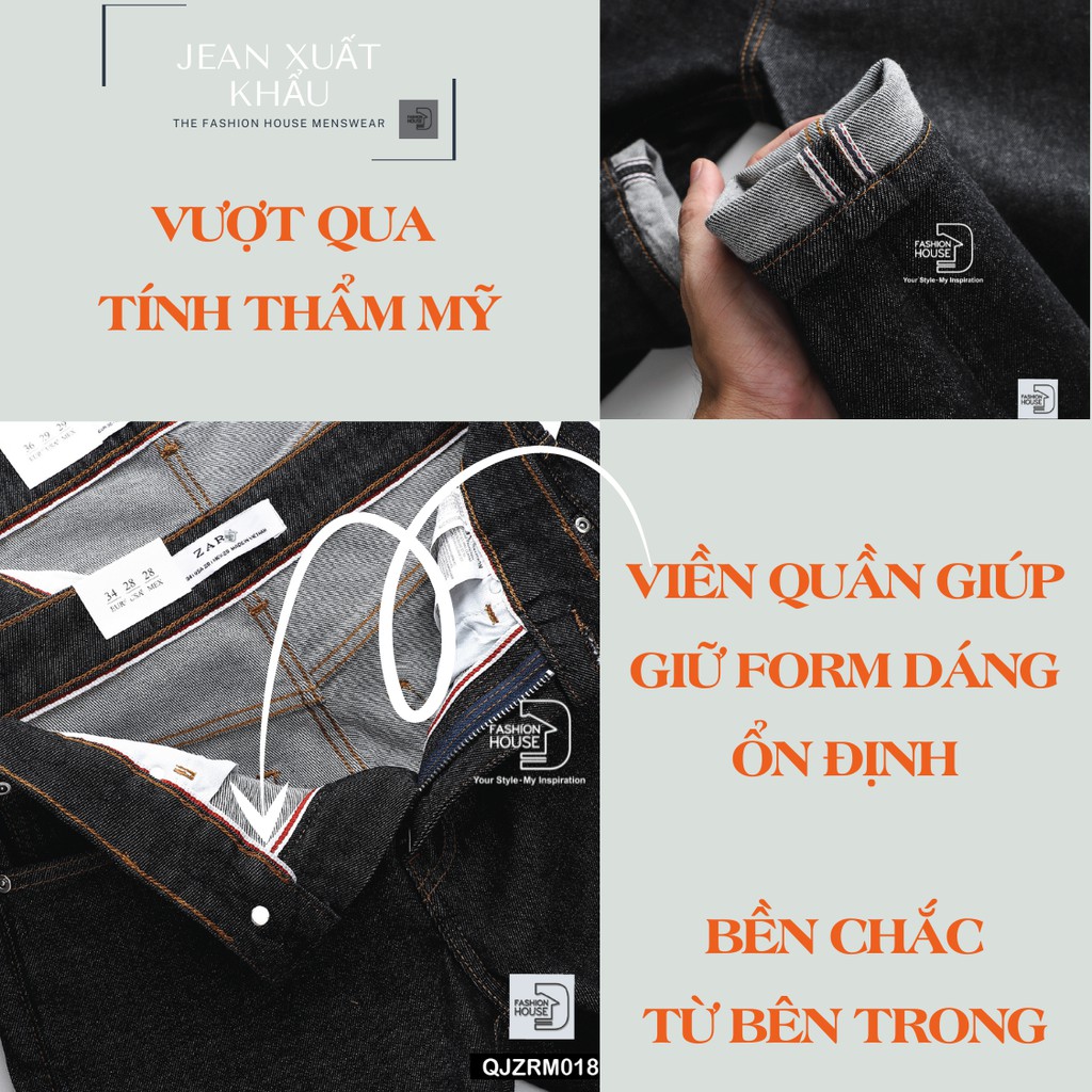 Quần jean nam đen muối tiêu quần bò nam đen muối tiêu quần jean chất bò quần jean nam cao cấp The Fashion House M018 | BigBuy360 - bigbuy360.vn