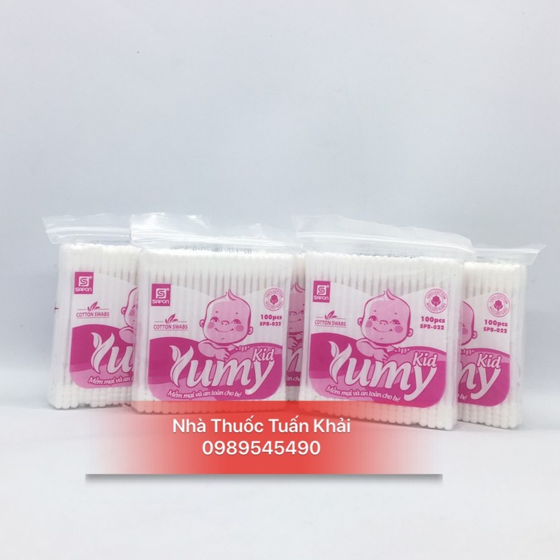 100 Chiếc Bông Tăm Ngoáy Tai Yumy Trẻ Em