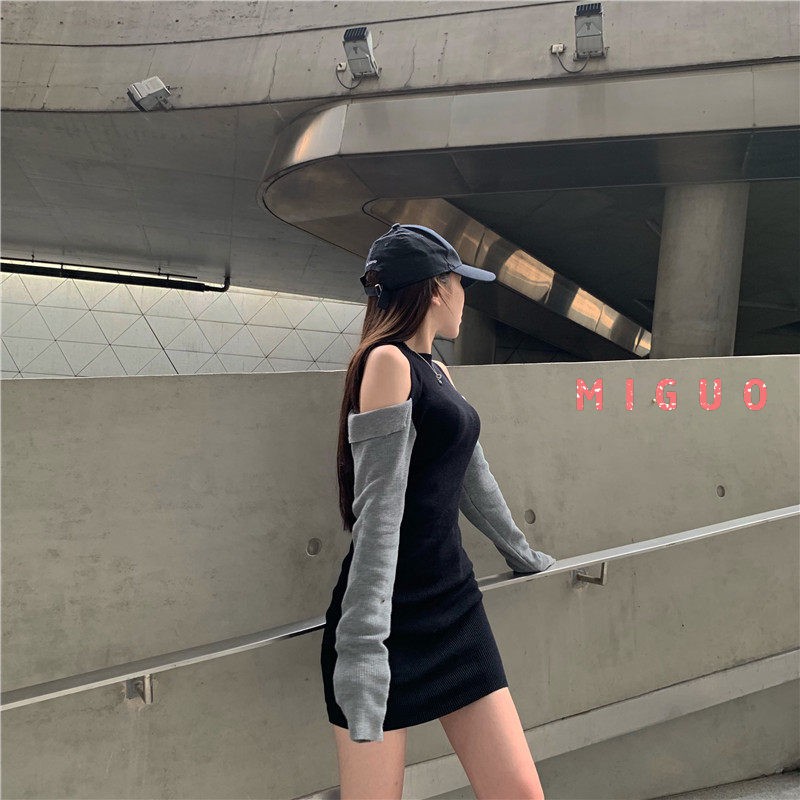 Đầm Dệt Kim Tay Dài Trễ Vai Quyến Rũ Cho Nữ | BigBuy360 - bigbuy360.vn