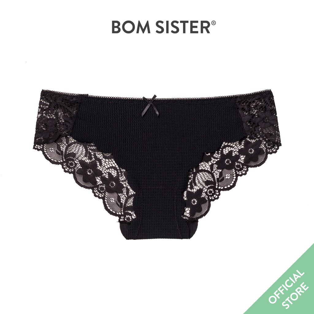 [Mã FAMALLT5 giảm 15% đơn 150k] Quần lót thun phối ren màu trơn BOM SISTER Q2511